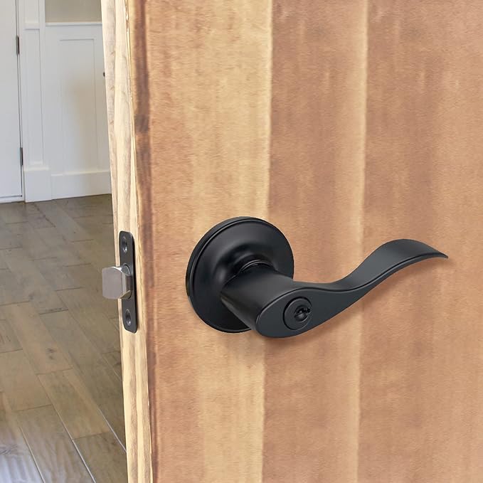 Design House 778886 Springdale Keyed Unlocking Door Handle, Matte Black