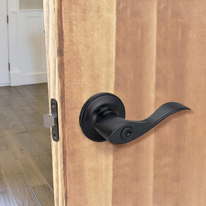 Design House 778886 Springdale Keyed Unlocking Door Handle, Matte Black