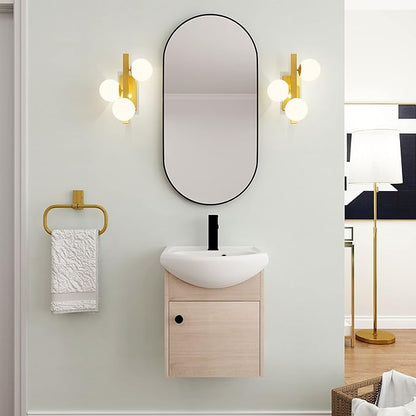 18" Bathroom Vanity with Sink for Small Space, Floating Mordern Bathroom Vanity with Soft Close Door, Bathroom Sink Vanity Combo,Wall Mounted Bathroom Vanities