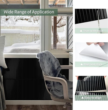 10-Sheet Upgraded Thick Peel and Stick Kitchen Backsplash Tiles | Waterproof Premium Self-Adhesive Wall Tile Stick on Backsplash for Kitchen,Bathroom and Fireplace(Black,12"×12")