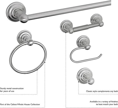 Design House Calisto Toilet Paper Holder, Premium Brass & Zinc, Single Post, Wall-Mount, Fits Extra Large Rolls, Easy Installation, Oil Rubbed Bronze, 25.9 in. L x 3.5 in. H x 1.8 in. D, 558668