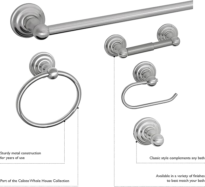 Design House 188631 Calisto 4-Piece Bathroom Hardware Accessory Set Satin Nickel