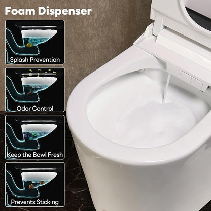 CANEST Smart Toilet with Bidet Built in, Foam Dispenser, 1000g MaP Flushing, Full-Area Seat Sensor, Auto Temperature Control Heated Seat, Auto Open/Close, Foot Sensor, Deodorization, Remote(FC-002SE)
