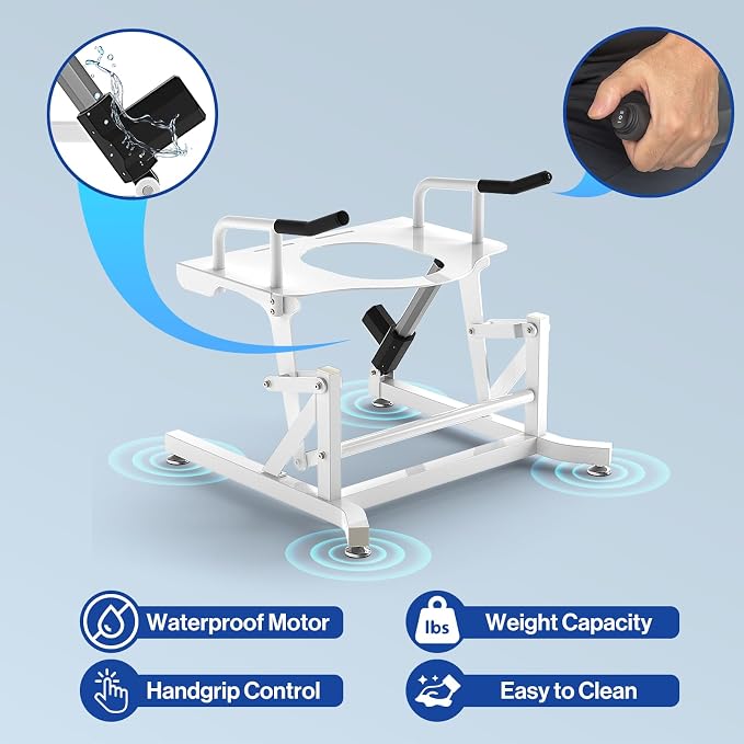 POCHAR Electric Toilet Lift Seat, Powered Toilet Lift Seat Riser for Senior | Electric Toilet Seat Lift with Handles, Electric Toilet Assist Sit to Stand Lift Height Adjustable - Support to 330lbs