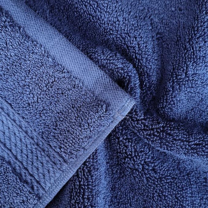 Superior Egyptian Cotton Plush & Absorbent, Face Towel Set of 6, Navy Blue | Quick Dry, Soft Luxury Towel Set, Bath Essentials for Bathroom, Guest Bath, Spa, 2 Piece Face, Madeline Towels