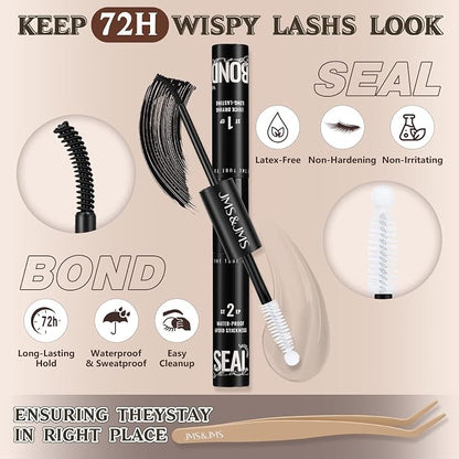JMS&JMS Spider Lash Clusters Kit Breeze Wispy Eyelash Clusters Kit Natural Invisible Band D Curly 8-16mm Spider Lashes Kit