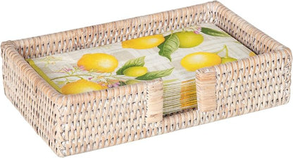 KOUBOO La Jolla Rectangular Guest Towel, Dining Table, Elegent Napkin Holder, Farmhouse Styles, Centerpieces, Bathroom Decor, Beige/White-Wash