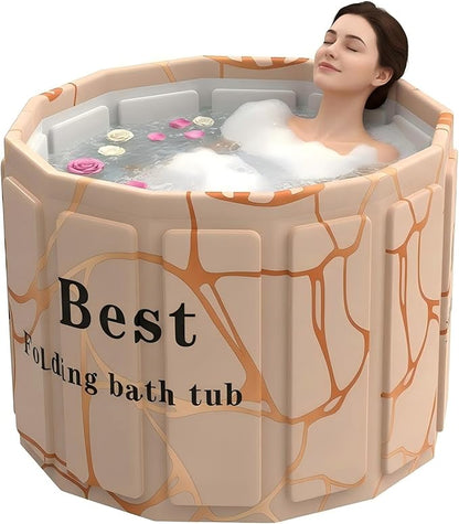 Portable Bathtub for Adult, Foldable Soaking Bathtub for Hot SPA&Ice Bath, Foldable Small Bathtub collapsible bathtub for Bathing, 6-layer Insulated portable tub,Space-Saving(Fantasy 31.5X26.6IN)
