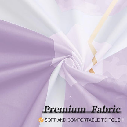 Litabel Extra Long Geometric Shower Curtain for Bathroom, 72x84 | Extra Long Modern Minimalist Shower Curtais, Lavender Geometric Art Print Abstract Waterproof Bath Curtain