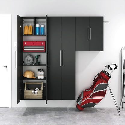 Prepac HangUps 24” Wall Mount Storage Cabinet, Ideal Bathroom, Laundry, Kitchen, Office, Garage Cabinet for Organization and Extra Storage, Attaches to Wall Mounted Rail, 24”W x 30”H, 12”D, Black