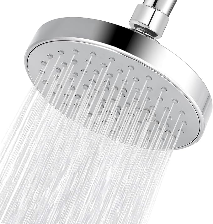 High Pressure Shower Head - 4.7“ Powerful Bathroom Pressure Boosting Rain Showerhead - Perfect Universal Replacement for Rainfall Shower Heads (Chrome)