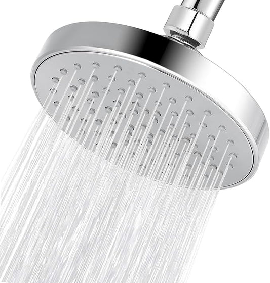 High Pressure Shower Head - 4.7“ Powerful Bathroom Pressure Boosting Rain Showerhead - Perfect Universal Replacement for Rainfall Shower Heads (Chrome)