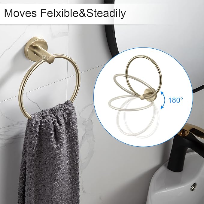 BGL Bathroom Accessory Set Brushed Gold 4 Pieces Towel Rack Set