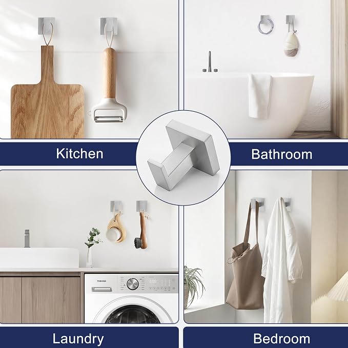 Lairuier 5-Piece Brushed Nickel Bathroom Hardware Set, Bathroom Accessories Set with Towel Bar, Toilet Paper Holder and 2 Towel Hooks SUS304 Stainless Steel Towel Bar Set Wall Mounted