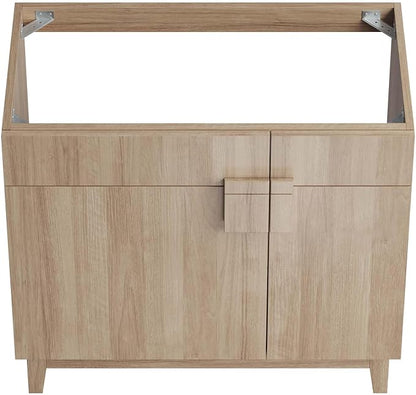 Modway EEI-6400-OAK Miles 36” Bathroom Vanity Cabinet (Sink Basin Not Included), Oak