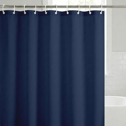 Americanflat 71x74 Solid Blue Shower Curtain - Water-Resistant Long Shower Curtain with Durable Metal Grommets and 12 Hooks - 100% Polyester