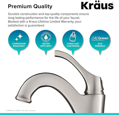 Kraus KVF-1200SFS Arlo Bathroom Faucet, Spot Free Stainless Steel