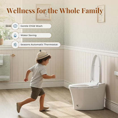 ST12P Smart Toilet, Bidet Toilet with ADA Height, Foam Shield & PlasmaClean Technology for Enhanced Comfort & Hygiene, Remote Control, Easy-clean