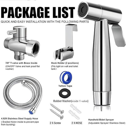 Handheld Bidet Sprayer for Toilet with Adjustable Water Pressure Control, Jet Spray for Toilet, Bidet Sprayer for Women and Men, Premium Handheld Bidet Attachment - anees