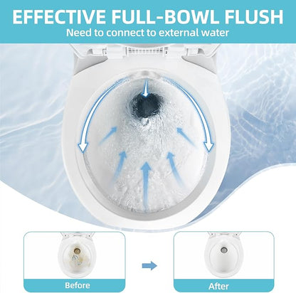 YITAMOTOR RV Toilet, High Profile Gravity Flush Toilet with Hand Sprayer, Pedal Flush for Car Travel Motorhome Caravan | High Profile Gravity Flush Toilet with Hand Sprayer, Pedal Flush for Car Travel Motorhome Caravan