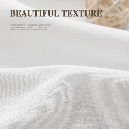 Farmhouse Shower Curtain Ruffle Linen White 72" W x 90" L | Farmhouse Boho, Bottom Ruffle, Cotton Fabric, Rustic, Country, Natural Look, Washable, Shower Curtain for Bathroom Bathtub