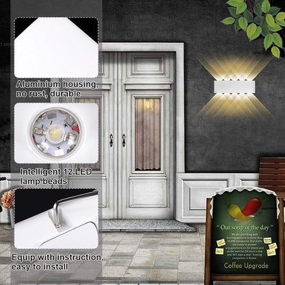 Kawell 10W Waterproof Modern Wall Sconces LED Wall Light Up Down Aluminum Wall Lamp LED Indoor Outdoor for Bedroom Living Room Bathroom Porch Stairs Hotels Garden Pathway, White 3000K
