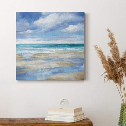 Renditions Gallery Washy Coast Wall Art, Premium Gallery Wrapped Canvas Decor, Ready to Hang, 16 in H x 16 in W, Made in America Print