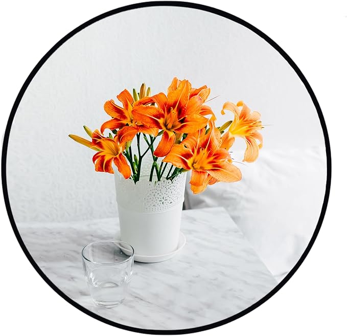 Small Round Mirror, 18 inch Circle Mirror, Matte Black Metal Frame | High Definition, Waterproof, Rust-resistant, Circular Wall Mirrors for Bathroom, Bedroom, Vanity, Nursery, Kids, Wall Décor