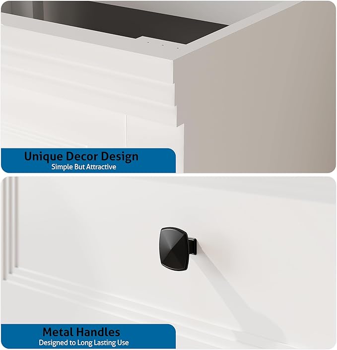 eclife 24" Bathroom Vanity with Sink Combo, Modern Painted Vanities Cabinet with Big Drawers, Opening Bottom Shelf, Raised Foot Pads, Exclude Undermount Sink, Faucet & Drain, White