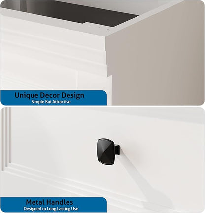 eclife 48" Bathroom Vanity with Sink Combo, Modern Painted Vanities Cabinet with Big Drawers, Opening Bottom Shelf, Raised Foot Pads, Exclude Undermount Sink, Faucet & Drain, White