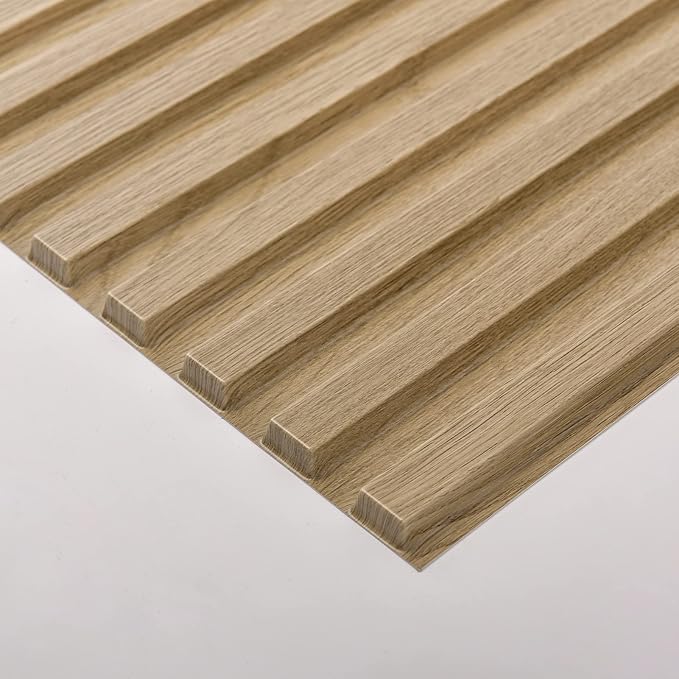 Art3d 3D Fluted Textured Slat Wall Panels, 19.7 x 19.7 in, 12-Pack, Walnut | PVC, Waterproof, Scratch Proof, Wipeable, Break-Proof, Ideal for Home, Office and Commercial Spaces