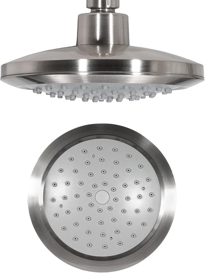 Dura Faucet (DF-SA914-SN) Premium RV Shower Panel Column – Satin Nickel, 4 Spray Options with Adjustable Body Sprayers, Overhead Shower & Handheld Wand – Water-Saving, Easy Install RV Shower System