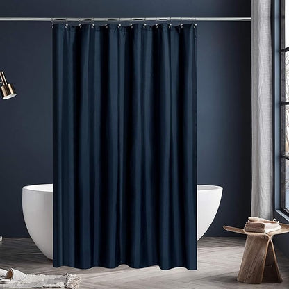 N&Y HOME Fabric Shower Curtain or Liner Extra Long 72 x 84 Inches - Hotel Quality, Machine Washable, Water Repellent - Navy Blue, 72x84