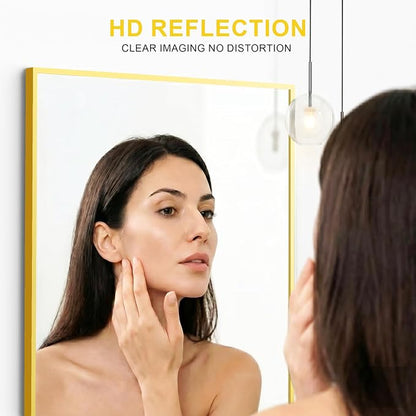 Bathroom Mirror for Wall, 2 Pack 20"x30" Gold Vanity Mirror | Sturdy Rectangular Metal Frame, HD Tempered Glass, Hangs Horizontally or Vertically in Bedroom, Living Room, Entryway