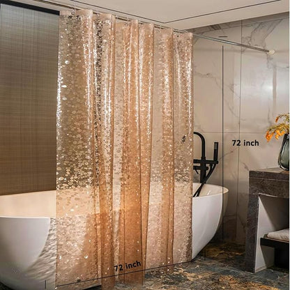 Shower Curtain Liner, 100% Waterproof EVA Shower Curtains with 3 Duty Heavy Bottom Magnets and 12 Rust Proof Grommets, 72x72 Weighted Shower Liner for Shower Stall, Bathtubs
