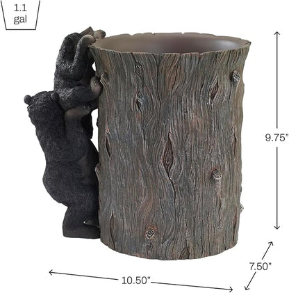 Avanti Linens - Waste Basket, Decorative Trash Can, Animal Inspired Home Decor (Black Bear Lodge Collection)