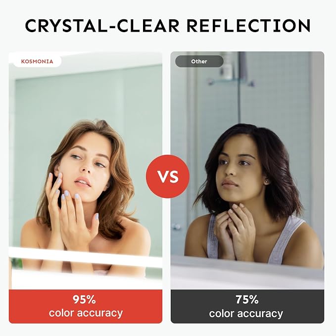 36x60 Inch LED Bathroom Mirror with Lights | Extra Large Lighted Smart Vanity Mirror with Memory Function, Anti-Fog, Backlit + Front Lit, Dimmable 3-Color Temperature