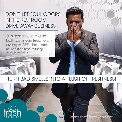 Fresh Products Wave 3D Urinal Screen Deodorizer, Herbal Mint, 10 packs | Anti-Splash Shield For Men Bathroom, 30-Day Odor Control With Beneficial Bacteria, Easy Double-Sided Install, Made In USA