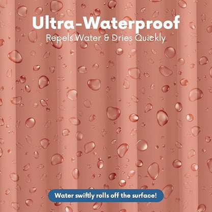No Smell Shower Curtain Liner 72x72 Peach - PEVA Plastic Shower Curtain for Bathroom, PVC-Free Waterproof Peach Shower Liner with Metal Grommets and Magnet-Weighted Bottom Hem - Washable Liner