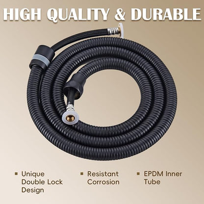 Handheld Shower Head，High Pressure Shower Head,Water Saving Detachable Shower Wand with Solid Brass Body and 5 ft Flexible Hose, Easy to Clean and Durable (Shower Head with Filter)