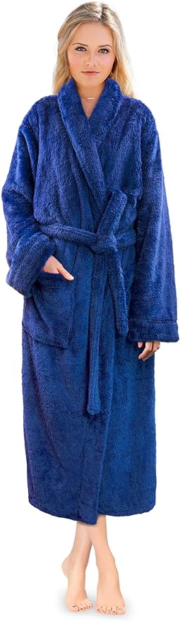 PAVILIA Premium Womens Plush Soft Robe Fluffy, Warm, Fleece Sherpa Shaggy Bathrobe