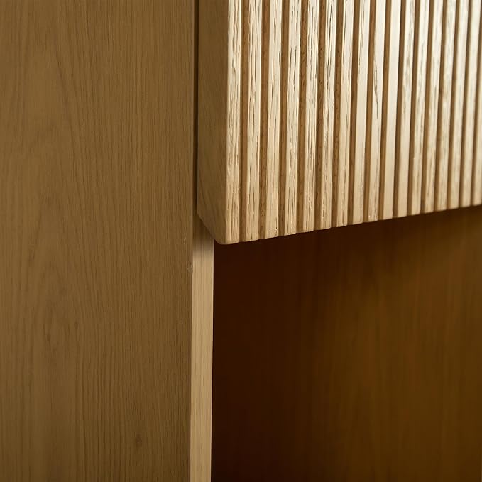 14" Floating Bathroom Storage Cabinet, Modern Wall Cabinets with Soft-Closing Door & Open Shelf, Bathroom Side Cabinet for Small Spaces, Apartment, Oak