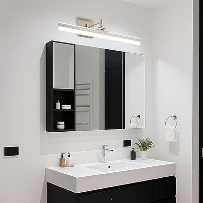 Modern LED Vanity Light Fixture,Brushed Nickel 23.6‘’ 5CCT DimmableAdjustable & Rotatable Bathroom Light Fixture Above Mirror, Wall Sconce