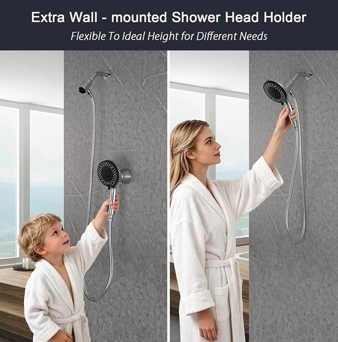 Filter Magnetic Shower Head with Handheld | High Pressure Shower Head, Magnetic Bracket, 59 Inches Stainless Steel Shower Hose, Magnetic Shower Base, Filter Element