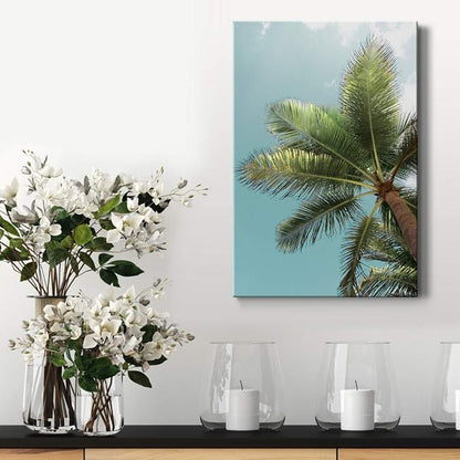 Renditions Gallery Nature Canvas Wall Art Paintings for Wall Decoration Palm Tree Sunlight Sky View Wall Hanging Tropical Artwork Prints for Bedroom Living Room Office Kitchen - 24"x36" LT02