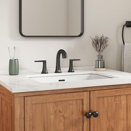 American Standard 7429801.243 Becklow Two-Handle 8-Inch Widespread Bathroom Faucet, Bathroom Sink Faucet, 1.2 GPM, Matte Black