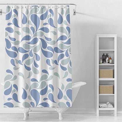 Water Droplets Shower Curtain Liner, 4G PEVA Shower Liner, Plastic Peva Waterproof Shower Curtains, 72x72 inch with Grommet Holes 3 Magnetic Weights