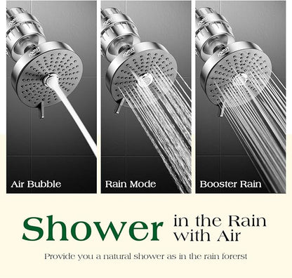Filtered Shower Head COMBO – for Healthier Skin & Hair | 3 Mode High Pressure Shower Heads with 25-Stage Filtration | Removes 99.947% Chlorine & Heavy Metals | Shower Head with Filters - Chrome