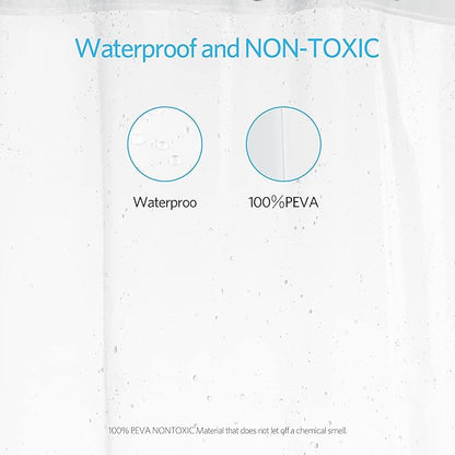 EHZNZIE Shower Curtain Liner Light Weight PEVA, Shower Liner 72x96 Inches, Waterproof, No Chemical Smell with 12 Rust Proof Metal Grommets for Bathroom Shower Curtain, Clear