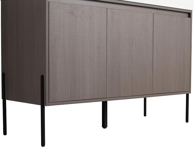 Crownpoint 48 Inch Bathroom Vanity with Sink, White Sink, Gray Oak Finish, Full Assembly Required, Elegant Bathroom Vanities for Modern Homes